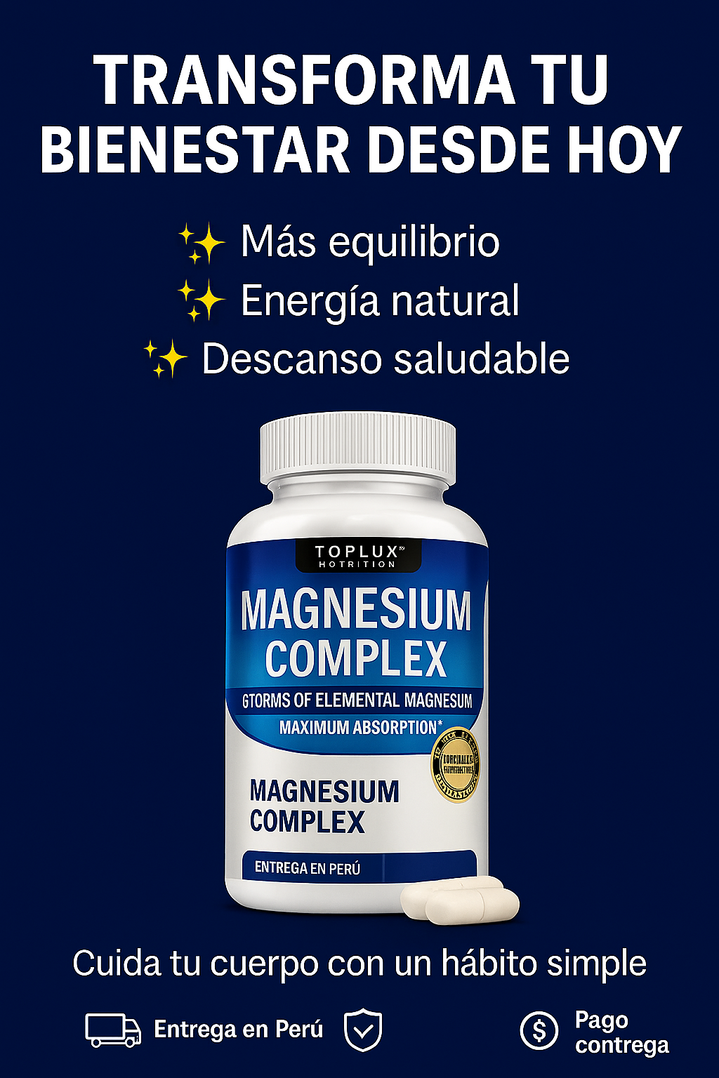 MAGNESIUM COMPLEX ¿Y si recuperar tu energía y dormir mejor fuera tan simple como tomar 1 cápsulas al día?